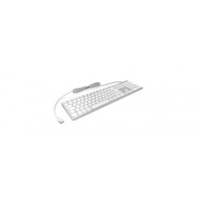 KeySonic KSK-8022MacU tastiera USB QWERTZ Tedesco Argento, Bianco (60454)