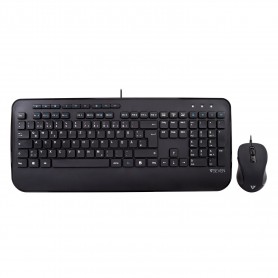 V7 Combinazione di tastiera USB di dimensioni standard con poggiapolsi e mouse ambidestro - DE (CKU300DE)