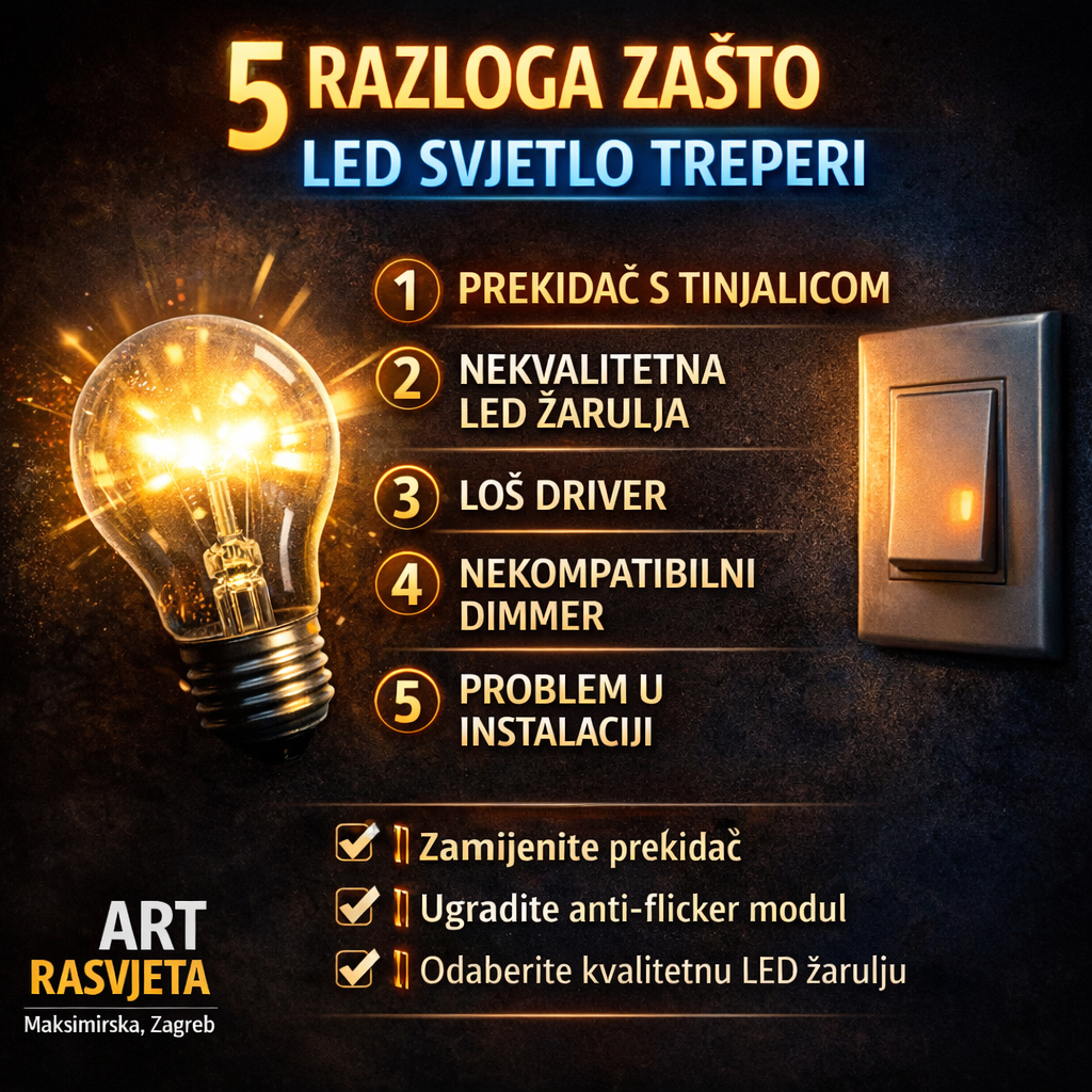 5 razloga zašto LED svjetlo treperi