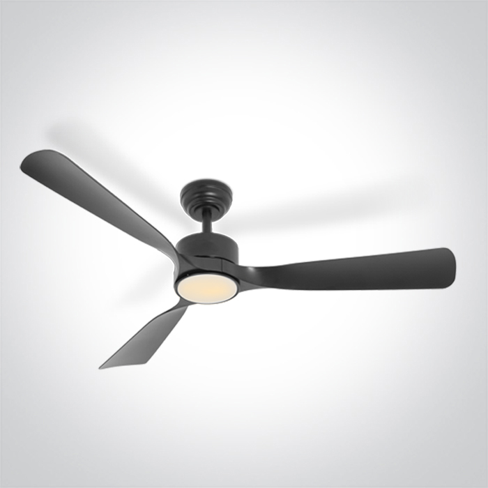 Crni vanjski stropni ventilator s LED rasvjetom (One Light, DM6320/B/V)