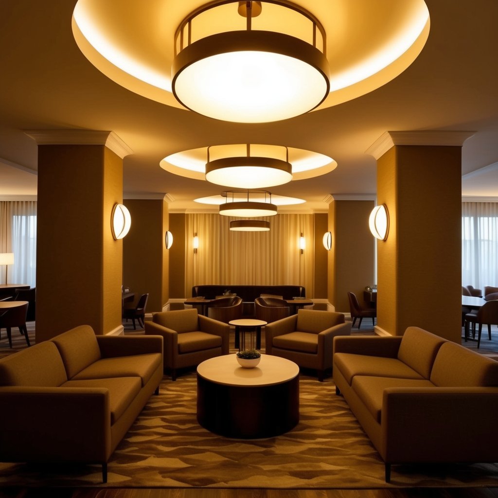 Elegantno osvijetljen hotelski prostor s pažljivo odabranom rasvjetom
