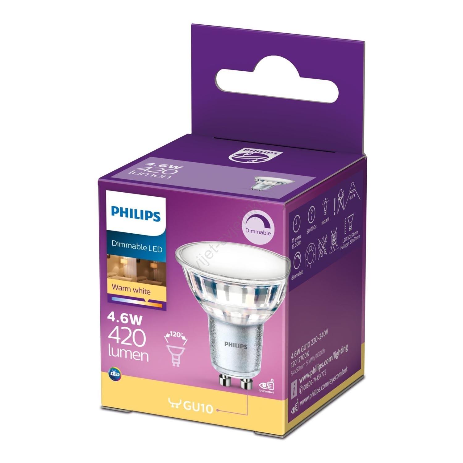 LED dimabilna žarulja Philips GU10 4.6W 230V 2700K
