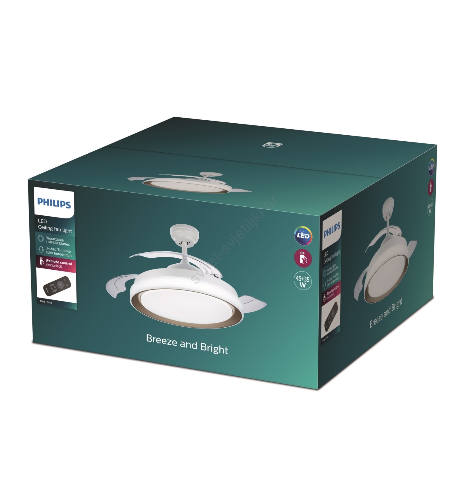 Philips - LED Stropni ventilator BLISS