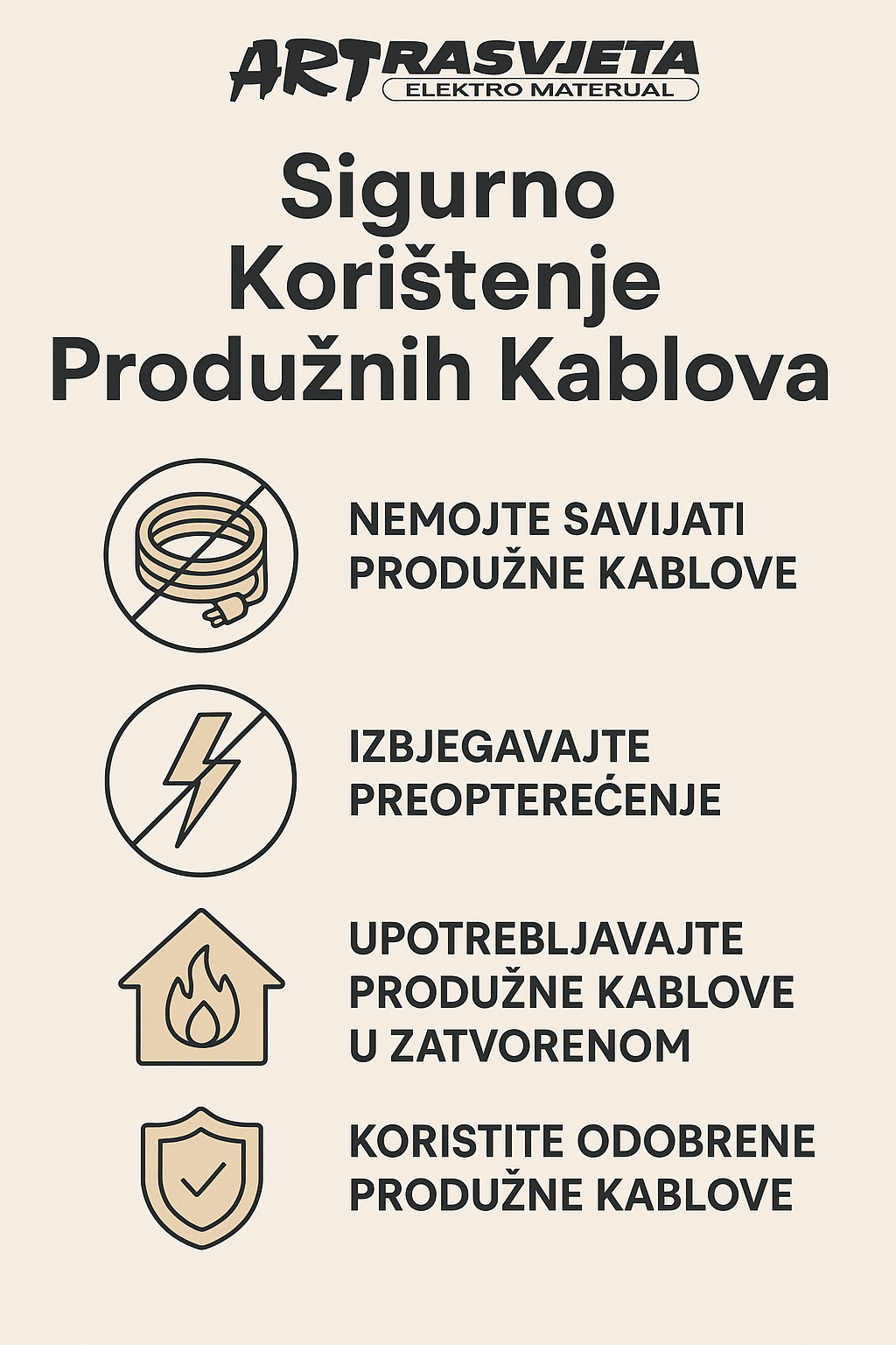 Sigurnosni savjeti za produzne kablove